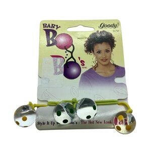 Vtg 1997 Goody Baby BoBos Ponytail Holders With Yellow & Green Dots NEW NOS 90s